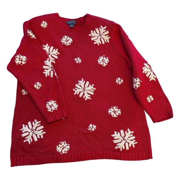 LANE BRYANT Snowflake Ugly Christmas Sweater Size 18/20 Holidays Classic Casual - Picture 1 of 8
